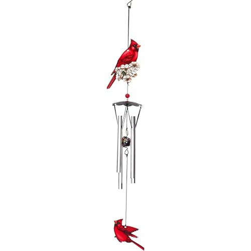 Spoontiques Cardinal 18" Wind Chime - Outdoor Garden Décor - Decorative Chimes for Yard, Garden, Backyard and Patio Decoration - color: Cardinal