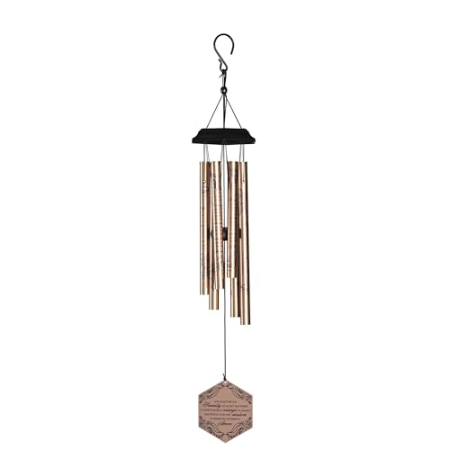 Dicksons Angel Wings with Poem Bereavement Silver 28 inch Iron Outdoor Garden Windchime Noisemaker