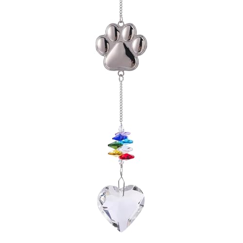 Pet Memorial Suncatcher,Dog Memorial Gifts for Loss of Dog,Cats Remembrance,Pet Loss Sympathy Gift,Bereavement Gifts(Metal) - color: Metal-heart Shaped