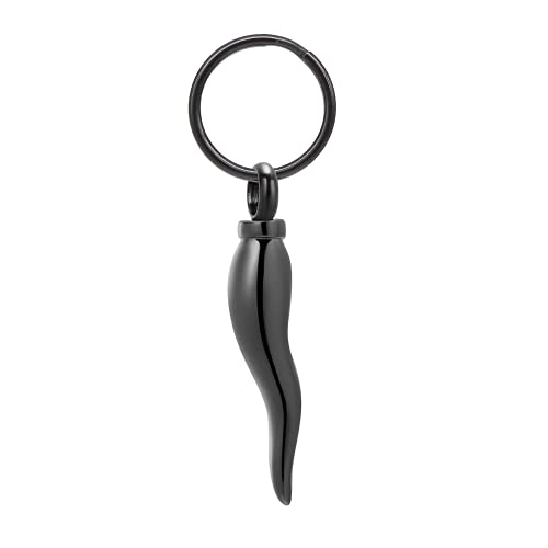 shajwo Cremation Jewelry Urn Necklaces for Ashes Italian Horn Urn Pendant Memorial Keepsake Jewelry for Human Men Women - color: Keychain-black
