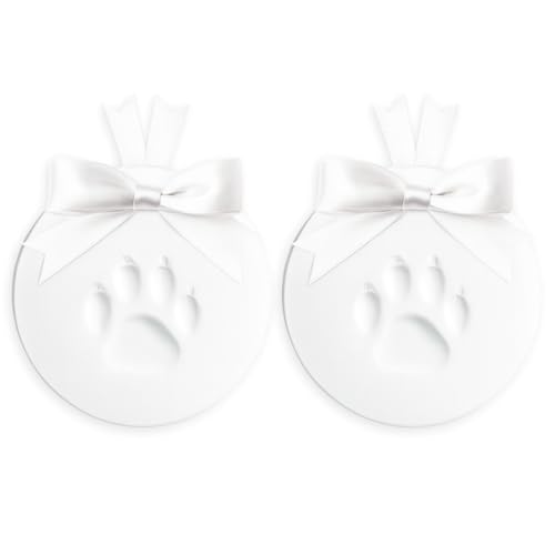 Reece Studio 2-Pack Pet Paw Print Clay Christmas Ornament Kit - color: White Pet’s Print Ornament, 2 Pack, size: One Size