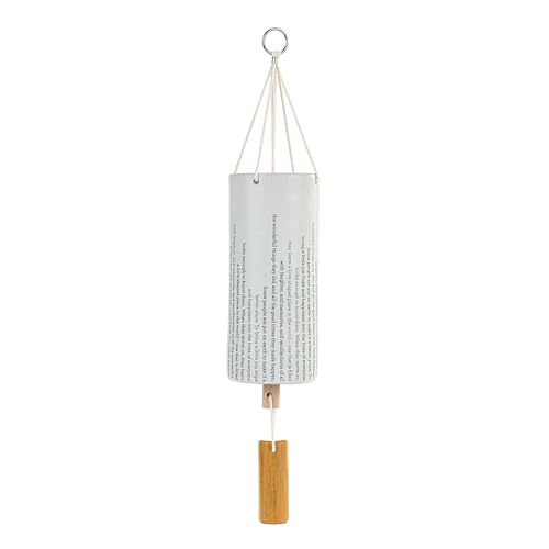 DEMDACO Inspired Remembrance White Stoneware Wind Chime, 7 x 3 in | Made with Stoneware, Beech, Bamboo, and Stainless Steel, Everyday Indoor Outdoor Garden Decor, Inspired Everyday Collection