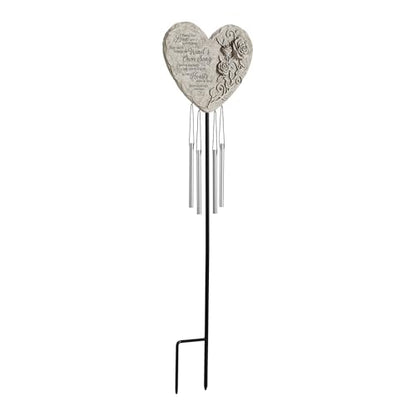 Let's Make Memories Personalized Memorial Wind Chime - Sympathy - Customized Condolences - Loss of Loved One - Celebrate Their Life - Outdoor Memorial - Windsong Sympathy Garden Wind Chime - style: Heart - Wind's Own Song