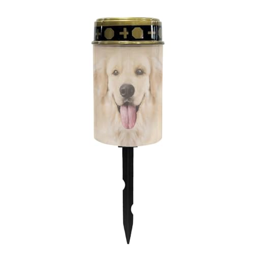 Golden Retriever Personalized Solar Outdoor Lights for Dog Pet Memorial Solar Lights Warterproof Cemetery Decorations for Grave Automatic Solar Light Sympathy Gifts - color: Golden Retriever