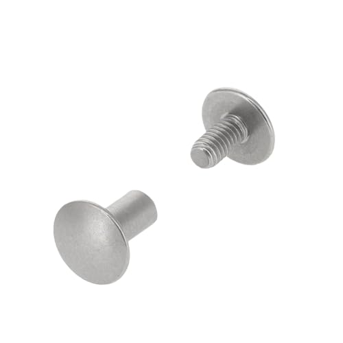 Chicago Screws, Dome Cap, Nickel Matte, Solid Brass-LL (50 per Bag) - size: 11.0mm Cap / 9.5mm Post
