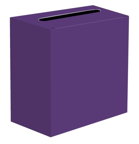 SietDESEO Purple Card Box for Graduation Large Cardboard Gift Card Box Holder for Wedding Reception Birthday Graduation Baby Shower Raffle Ticket Box with Slot - color: PURPLE CARD BOX, size: 9 X 5.1 X 9 INCH