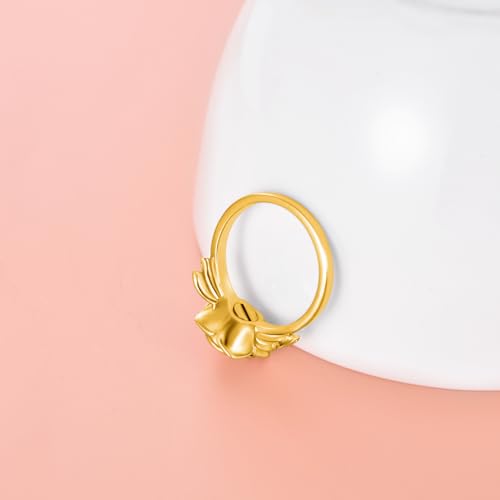 925 Sterling Silver Rose Flower Cremation Urn Ring Holds Loved Ones Ashes Cremation Keepsake Ring Jewelry Embellished with Crystals from Austria - color: Gold