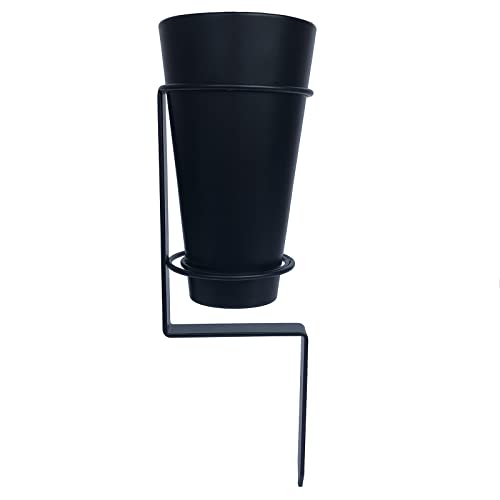 Cemetery Flower Vase with Stake, Grave Vase with Floral Foam，Grave vases for Cemetery in ground,Black - style: Garden