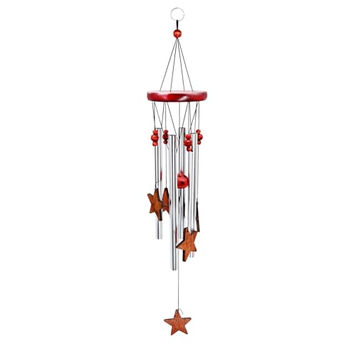 Start Windchimes Outdoor Hanging Small Wind Chimes for Outside Unique | Garden Wind Chimes for Outside Decor for Patio Porch Amazing Grace Christmas Decorations Mothers Day Gifts Wind Chime Silver - color: Star Wind Chime