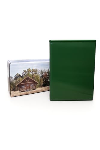 TSA Approved Fly-Safe Temporary Travel Cremation Urn Kit for Human Ashes - 200 Cubic Inch Capacity - Airline-Ready Black Blue or Green Plastic Urn with Included Travel Box (Log Cabin) - color: Log Cabin