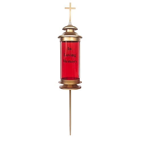 Beautiful Candle Lamp Memorial Lantern Eternal Lights for Graves for Easter Grave Decorations for Cemetery with Cross Lights and Garden Stakes - style: Light A2