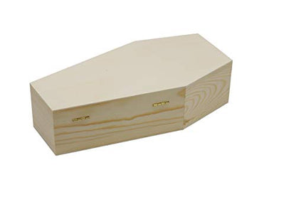 Creative Hobbies Medium 12 Inch Halloween Coffin Box - Fillable Hinged Box for Halloween Décor, Party Favor, Goth, Decoration, Pet Casket - size: 12" - 1 Pack