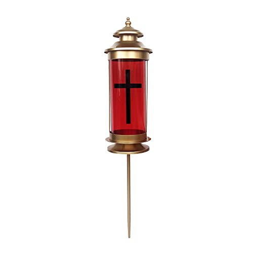 Sturdy Cross Candle Holder as Memorial Sympathy Gifts for Loss of Loved One with Garden Stakes, Outside Lights for Yard as Outdoor Decorations