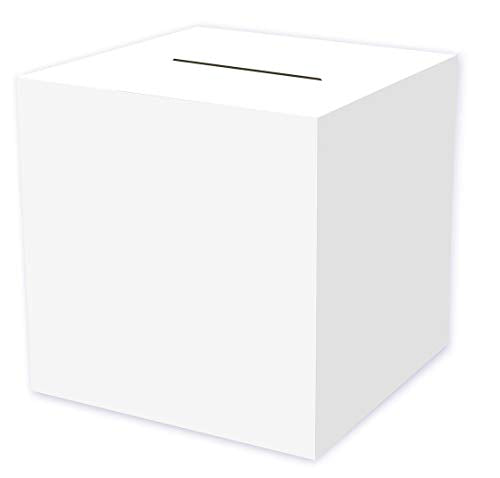 Beistle White All-Purpose Receiving Box – Large Square Card Collection Box for Special Events, Weddings, Bridal & Baby Showers, Graduations, Fundraisers and Display Tables, Cardstock Paper, 12" x 12" - size: 12" x 12" (Pack of 1), style: All-Purpose Recei