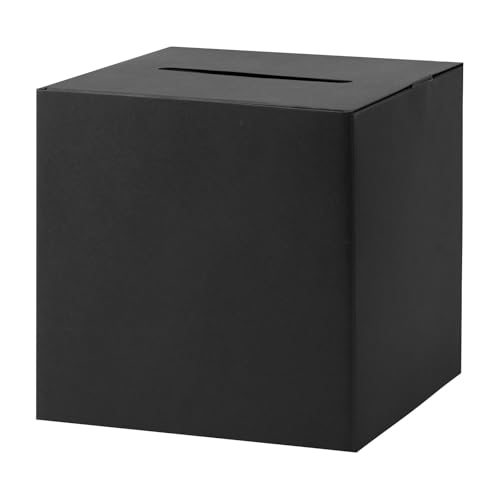 Hooqict Black Card Box with Slot 9.1" Wedding Favor Gift Card Boxes for Reception, Parties, Birthday, Wedding Decorations, Retirement, Graduation Money Box Envelope Holder - color: Black
