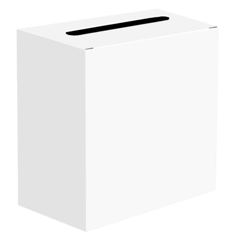 SietDESEO White Card Box for Graduation Large Cardboard Gift Card Box Holder for Wedding Reception Birthday Graduation Baby Shower Raffle Ticket Box with Slot - color: WHITE CARD BOX, size: 9 X 5.1 X 9 INCH