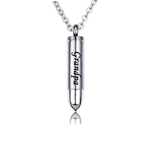 Celtic Cross Bullet Urn Necklaces for Ashes Cremation Jewelry Keepsake Memorial Pendant - style: Grandpa-Stainless Steel