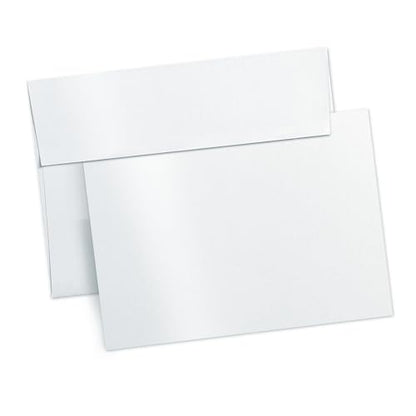 100 Pack Goefun White Shimmer Blank Note Cards and Envelopes (Not Folded) - color: shimmer white, size: 5x7