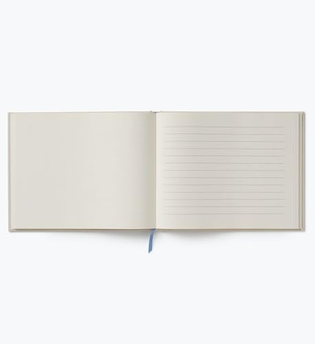 RIFLE PAPER CO. Home Sweet Home Embroidered Guest Book, Decorative Keepsake | 8" L x 5.75" W, 144 Lined and Blank Pages, Grosgrain Ribbon Bookmark, Lay-Flat Binding, Cloth Cover, Acid-Free Paper - color: Home Sweet Home