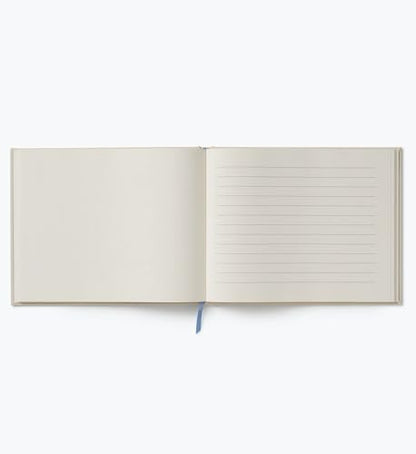 RIFLE PAPER CO. Home Sweet Home Embroidered Guest Book, Decorative Keepsake | 8" L x 5.75" W, 144 Lined and Blank Pages, Grosgrain Ribbon Bookmark, Lay-Flat Binding, Cloth Cover, Acid-Free Paper - color: Home Sweet Home