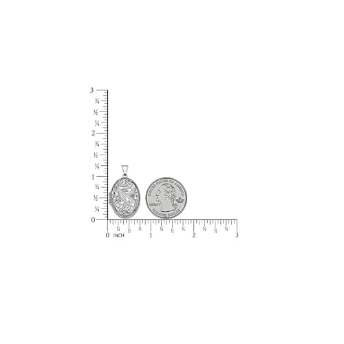 PicturesOnGold.com Oval Picture Locket in Silver - 3/4 x 1 inch - Includes 18 inch Chain - style: Locket + Engraving