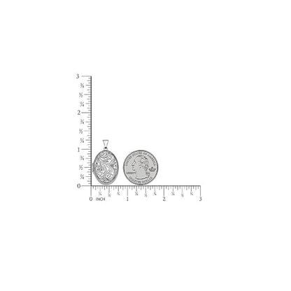 PicturesOnGold.com Oval Picture Locket in Silver - 3/4 x 1 inch - Includes 18 inch Chain - style: Locket + Engraving