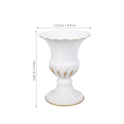 ARTIBETTER Cemetery Memorial Vase 2 Pack Iron Urn with Stable Base for Outdoor Lawn Garden Headstone Flower Holders