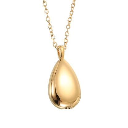 uxcell Drop Cremation Necklace Waterproof Keepsake Pendant with Funnel Kit for Ashes - color: Gold Tone