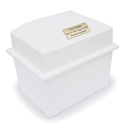 Urn Vault, Marquis, White with Nameplate - color: White with Nameplate, size: Large