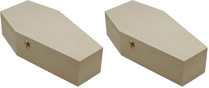 Creative Hobbies Medium 12 Inch Halloween Coffin Box - Fillable Hinged Box for Halloween Décor, Party Favor, Goth, Decoration, Pet Casket (Pack of 2) - size: 12" - 2 Pack