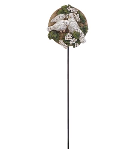 Napco Memorial Garden Stake with White Doves & Flowers Sympathy Gift for Loss of Loved One – Outdoor Grave Marker, Bereavement Keepsake, Remembrance Yard Décor - color: Dove Grey