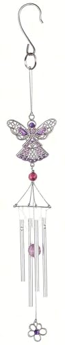 Carson Home Accents CHA63156 Pewterworks Angel Crystal Wind Chime