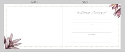 Hardcover Funeral Guest Book with Photo Slot – 9x7 Inch Memorial Sign-In Book, In Loving Memory Keepsake with Gold Stamping, 96 Pages, Ribbon Bookmark & Pen – Elegant Tribute for Celebration of Life