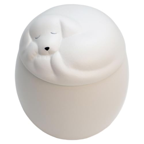 530ml Ceramic Pet Cremation Urn for Dogs, Sleeping Dog Lid Memorial Urn, Large Pet Ashes Urn for Dog Cremation, Funeral Keepsake for Home