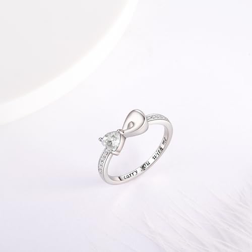 Fookduoduo Infinity Cremation Ring for Ashes - 925 Sterling Silver Cremation Urn Jewelry I Carry You with me Memorial Keepsake Locket Rings for Human/Pet Ash - style: write CZ