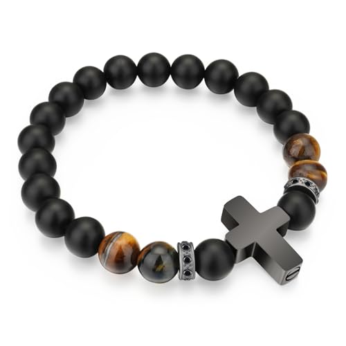 XIUDA Cremation Jewelry Cross Urn Bracelet for Ashes for Women Men Memorial Urn Jewelry Ash Bracelet Locket Holder Bangle Link - style: Cross