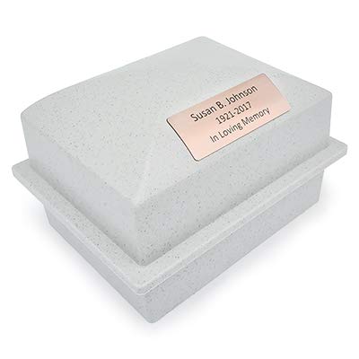 Urn Vault, Coronet, Granite Grey with Nameplate - color: Granite Grey with Nameplate, size: Small