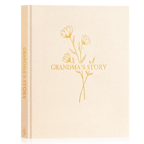 Lanpn Grandma Life Story Book Journal with 260+ Prompts, Linen Hardcover Grandmother Guided Journal Memory Keepsake Book to Fill Out, Birthday Mother's Day Christmas Gift for Grandmas, Beige - color: Beige