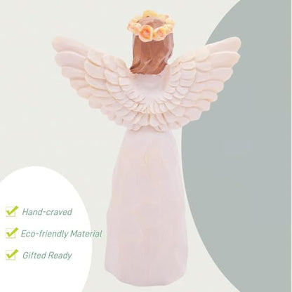Sympathy Gifts for Loss of Loved One, 5.5" Praying Angel Surrounded by Love Memorial Gift for Loss of Dad Mom Grandmother, Angel Figurine for Bereavement Encouragement Remembrance(Sympathy-Figurine)