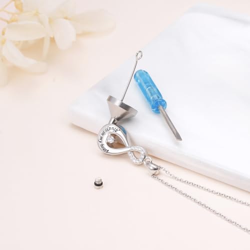 S925 Sterling Silver Urn Ashes Keepsake Cremation Memorial Necklace Jewelry - style: Urn Infinity