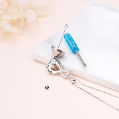 S925 Sterling Silver Urn Ashes Keepsake Cremation Memorial Necklace Jewelry - style: Urn Infinity