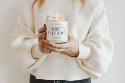 Sweet Water Decor The Best Is Yet To Come, Sea Salt Citrus Musk Amber Scent, 9oz Soy Candle, Gold Lid, Non-Toxic, Gift for Engagement, Graduation, Retirement, Wedding, Bridal Party, 40+ Hour Burn Time - style: The Best is Yet to Come