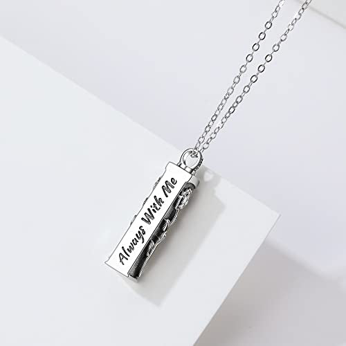 Sterling Silver Flower Tree Life Cremation Urn Necklace for Women - color: Bar *Rose