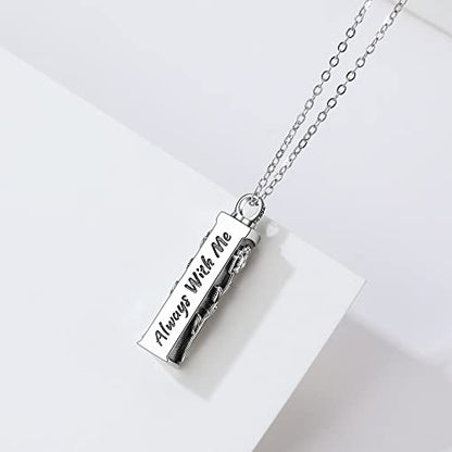 Sterling Silver Flower Tree Life Cremation Urn Necklace for Women - color: Bar *Rose