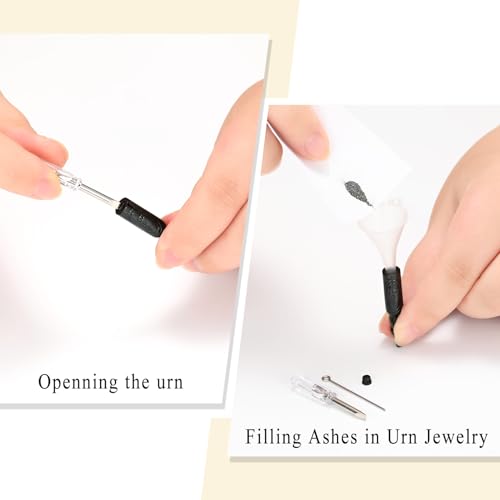 Oinsi Beer Bottle Cremation Jewelry for Ashes Stainless Steel Cylinder Tube Memorial Urn Necklace Keepsake Pendant Jewelry for Human Ashes with Filling Kits - color: A-Keychain-Black