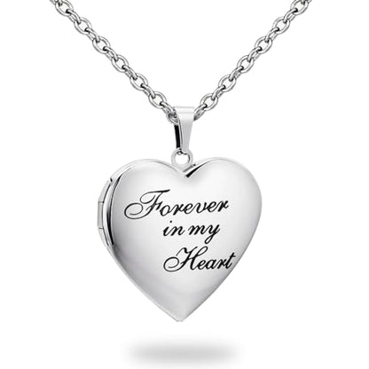 PHOCKSIN Personalized Locket Necklace for Women Photo Necklace with Customized Picture Birth Flower Birthstone Customizable Birthday Gifts - color: #11 Heart Forever In My Heart