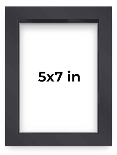 5x7 Inch Shadow Box Frame Contemporary Black Finish | 3/4" Depth of Usable Space| Interior Size 5x7 Inch or 7x5 Inch in| UV Resistant Acrylic, Acid-Free Backing, Wall Hangers | Made in USA - size: 5x7