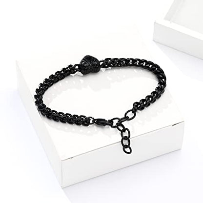 Heart Urn Link Bracelet for Ashes for Women Stainless Steel Cremation Jewelry Adjustable Keepsake Bangle Memorial Gift - color: B