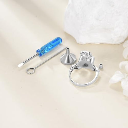 Urn Ring for Ashes Sterling Silver Urn Ring Keepsake Memorial Jewelry Gifts for Women - color: claddagh