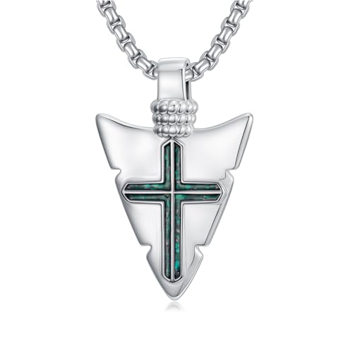 Arrowhead Necklace 925 Sterling Silver Arrow Pendant Necklace Jewelry Gifts for Men Women Lover - color: Silver-A09